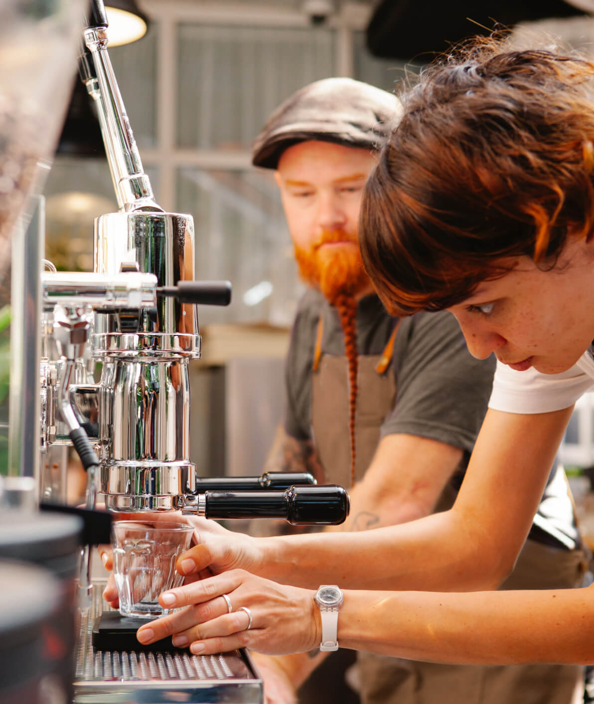 Baristas preparing coffee