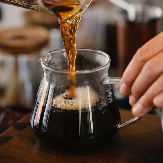 Pouring fresh coffee
