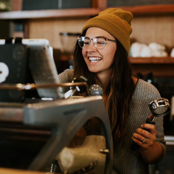 Smiling barista