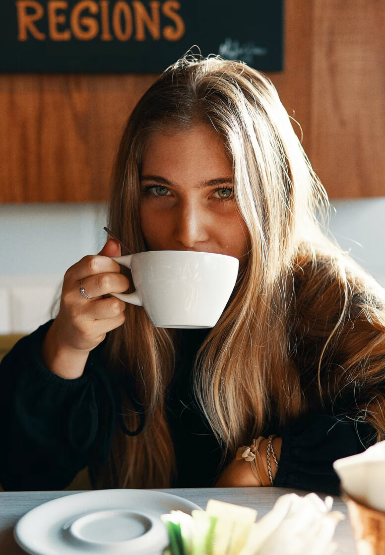 Woman drinking coffee