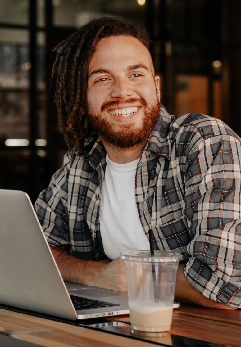 Man working in coffee shop