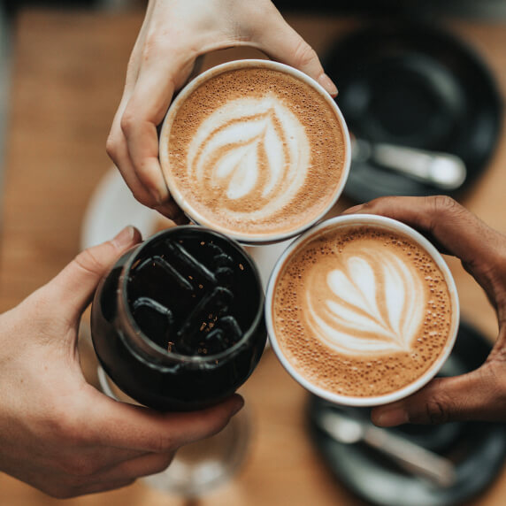 Three coffee cups